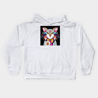 Colorful feline cat Kids Hoodie